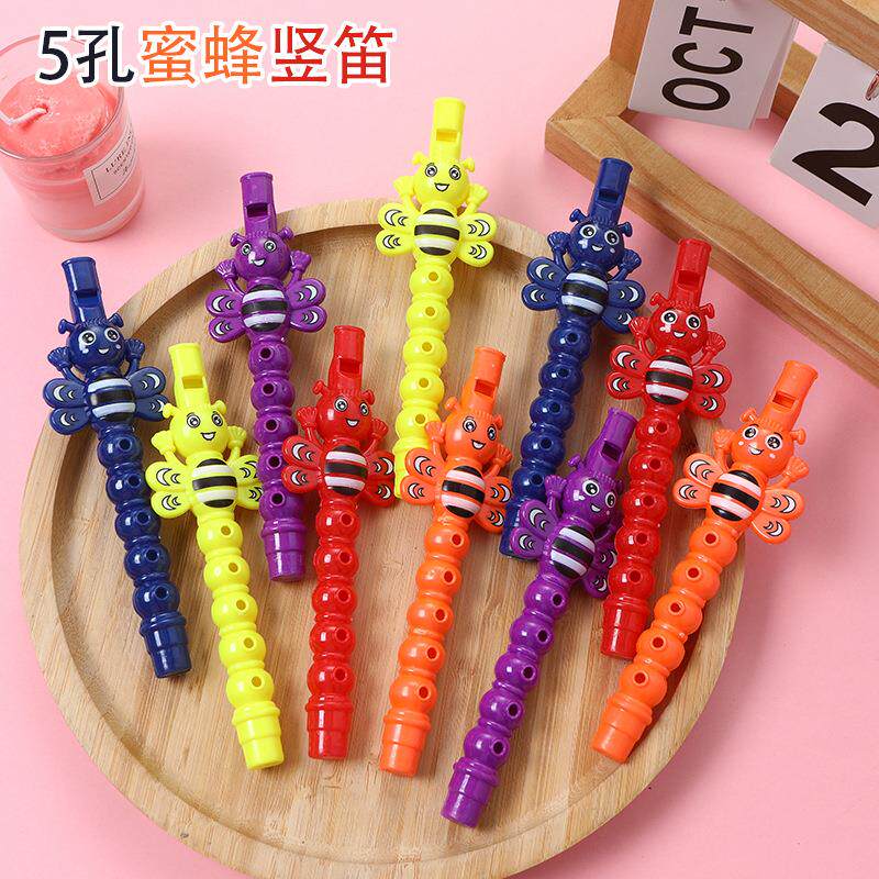 5孔迷你竖笛 儿童早教卡通蜜蜂小笛子乐器吹奏音乐玩具礼品口哨子