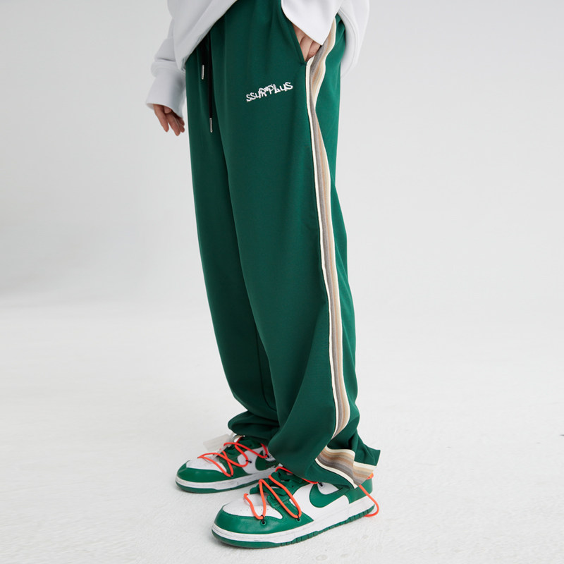 【王一博同款】ICONSLAB联名SSUR PLUS条纹织带休闲运动裤小绿裤