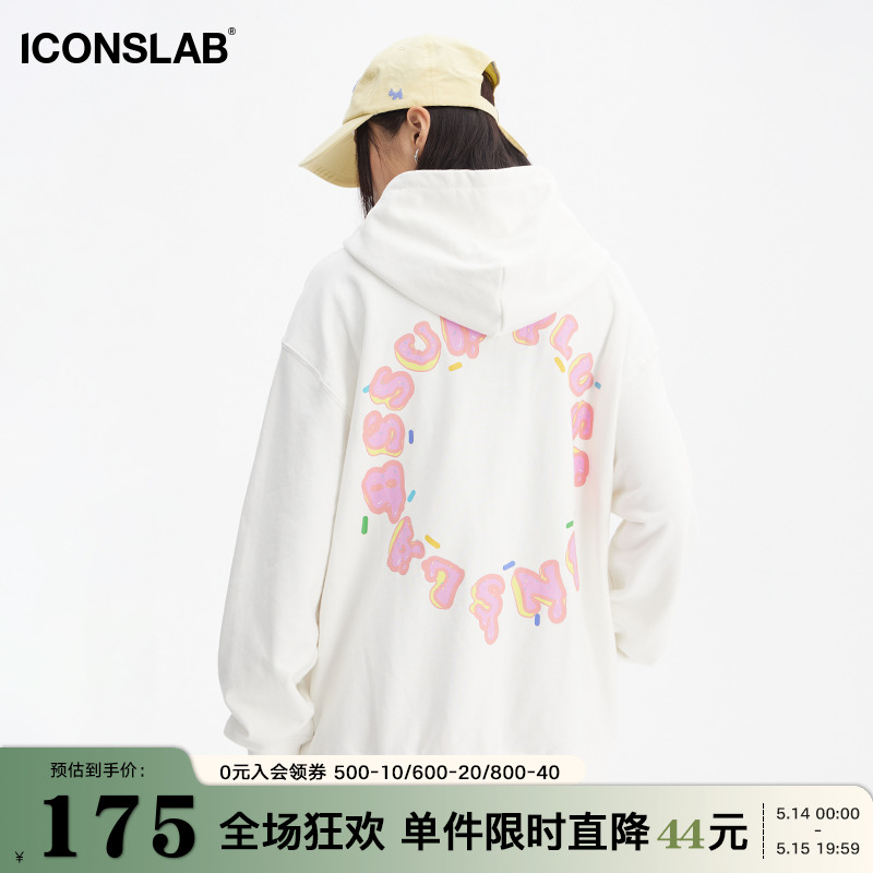 iconslab甜甜圈宽松连帽卫衣