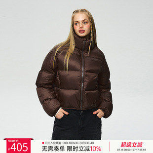 ics iconslab蓬松面包服冬印花logo美拉德90白鸭绒羽绒服短外套