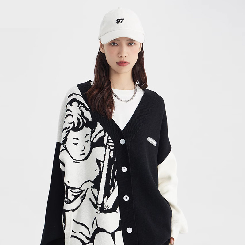 iconslab天使提花针织开衫