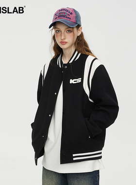 【黄俊捷同款】 ics丨iconslab美式复古棒球服PU皮夹克休闲外套秋