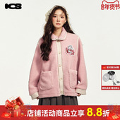 ics iconslab奶fufu羊羔毛外套情侣秋冬魔术贴拼门襟加厚外套