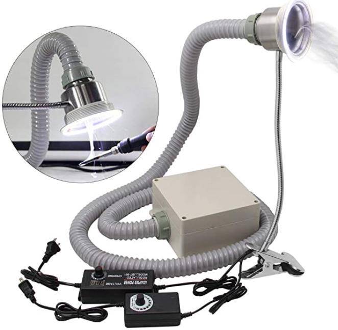 tbk吸烟仪手机电脑维修抽烟照明两用 工业排烟风扇烙铁焊接排烟器