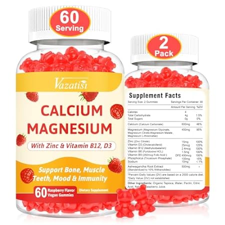2 Pack Calcium Magnesium Zinc Gummies with Vitamin D3&am