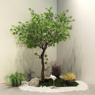 仿真青枫枫叶树大型绿植室内景观装饰假树橱窗造景红枫树鸡爪槭