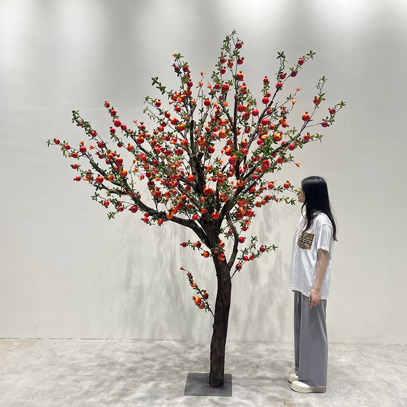 仿真石榴树大型仿真水果假树超10种款式橘子树酒店大堂中国风摆件