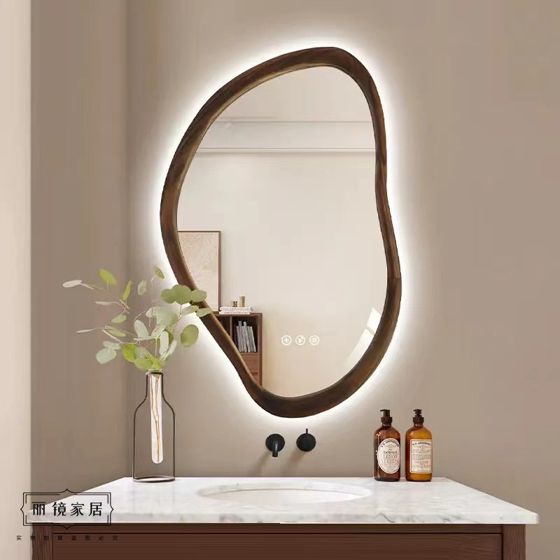 美式中古浴室镜复古卫生间智能镜子法式异形化妆镜家用壁挂梳妆镜,家装主材,智能浴室镜,淘宝优惠券,粉丝福利购,淘宝优惠卷