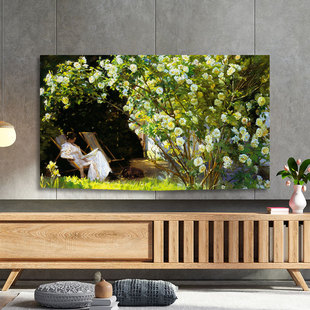 2025新款 轻奢油画电视罩防尘罩套电视机罩55寸65寸86电视套防尘布