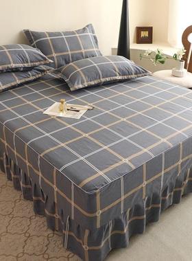 全棉床裙床罩单件四季通用床单带裙边纯棉150x190定做新款1m床1.2