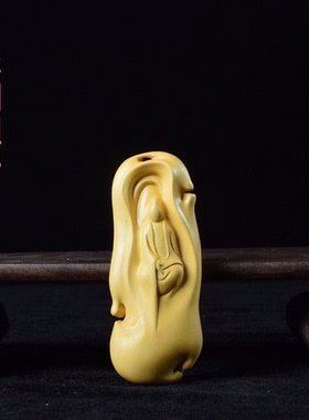 观音摆件保平安手把件木雕无相佛