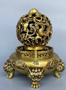 全黄铜九转乾坤鼎摆件中式家居玄关办公室装饰品摆设开业乔迁礼品