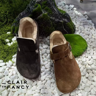 CLAIR de FANCY单鞋女新款头粗跟深口乐福鞋1300156