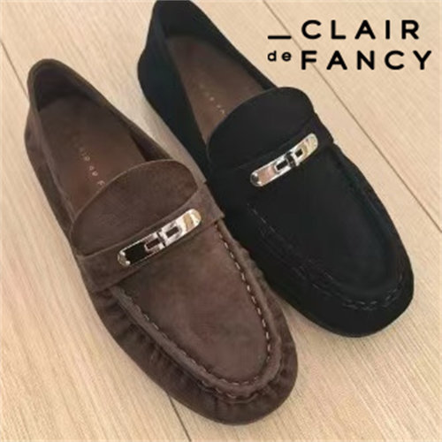 CLAIR de FANCY乐福鞋女一脚蹬2026新款秋冬季豆豆单鞋1250166