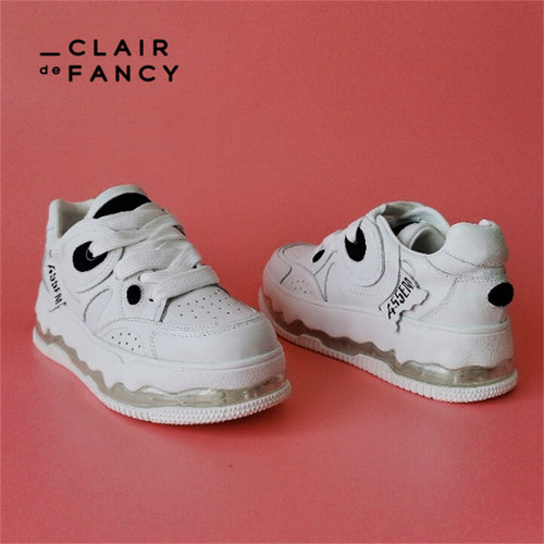 CLAIR de FANCY轻奢时尚圆头系带气垫增高防滑新女休闲鞋1750833