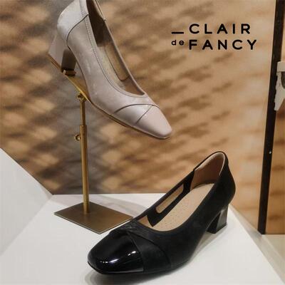 CLAIR de FANCY新款女粗跟职业鞋浅口女单鞋1500150