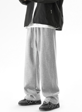 City Hipster 加绒卫裤男冬季2025年新款裤子重磅350克休闲直筒裤