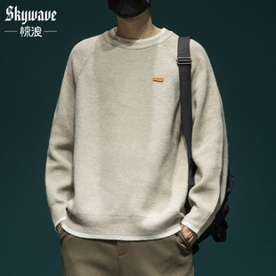 假两件毛衣男冬季宽松大码胖子内搭针织衫潮流慵懒风加厚线衣外套