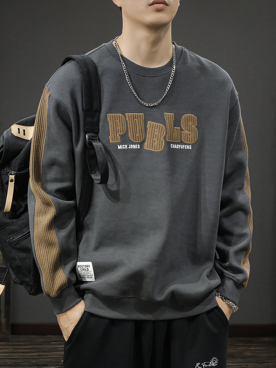 秋季2026新款男士卫衣春秋打底美式圆领潮牌长袖上衣痞帅休闲外套