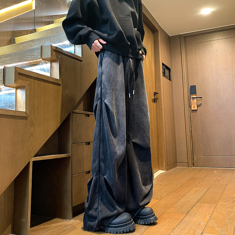 卫裤男春夏季水洗宽松直筒拖地裤大码裤子高个子加长运动休闲长裤