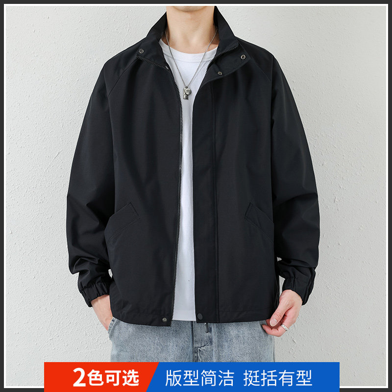 夏季休闲夹克外套男立领