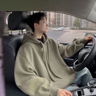 港仔文艺男重磅卫衣男款连帽春秋2025新款美式男生上衣男士外套潮