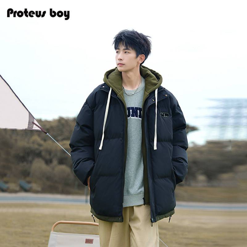 ProteusBoy棉服男款秋冬季男士假两件宽松保暖休闲袄子棉衣外套潮