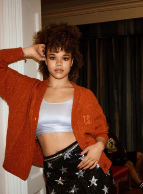 Taylors Swift官网the life of a 霉霉橙色毛衣针织开衫Showgirl