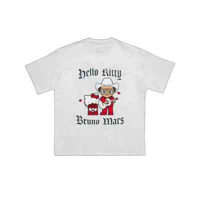 官网BrunoMars x Hello Kitty演唱会联名限定短袖T恤宽松男女同款