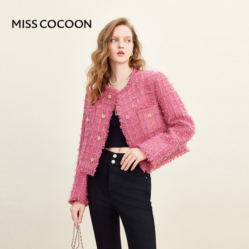 MISSCOCOON拉毛流苏短外套