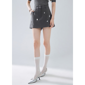 MISSCOCOON高级灰烫钻A字西装 秋款 短裤 miu系羊毛混纺休闲裤