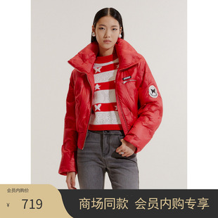 COCOON商场同款红色立领短款羽绒外套秋冬