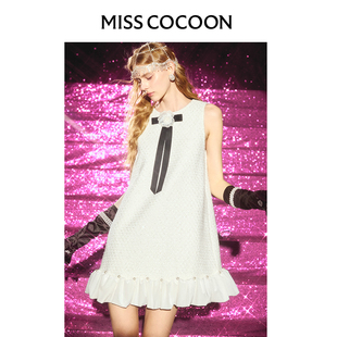 MISSCOCOON千金香风山茶花背心裙A字廓形白色连衣裙春款