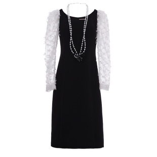 COCOON商场同款重工刺绣珍珠搭配水晶珠气质连衣裙春款