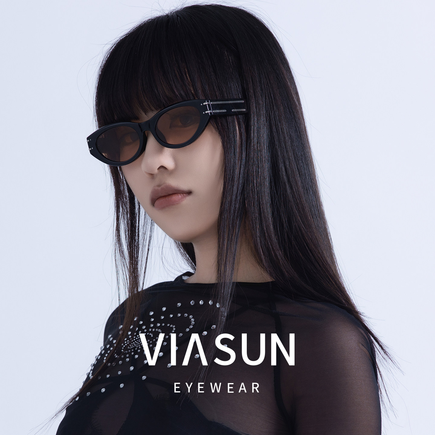 薇尚复古小框猫眼墨镜高级感窄框太阳镜男女款百搭防紫外线E8020