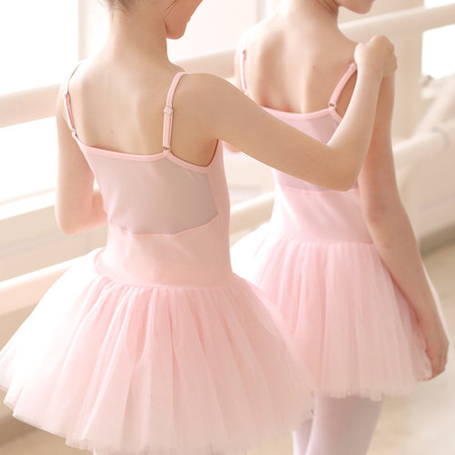 儿童舞蹈服女孩吊带蓬蓬纱练功服