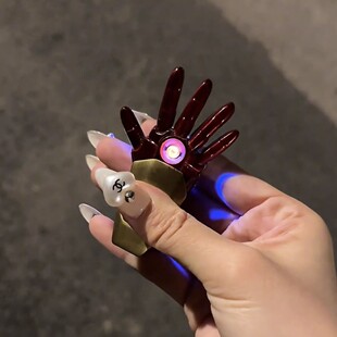 1512钢铁侠手掌充电打火机 创意威漫手办手套造型电热丝打火机