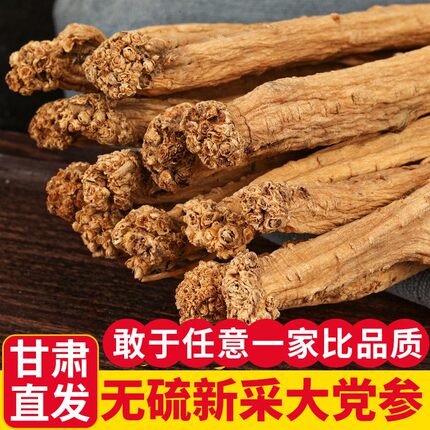 甘肃党参条整条党参党参中药材精选甘肃岷县党参条无硫熏500g包邮