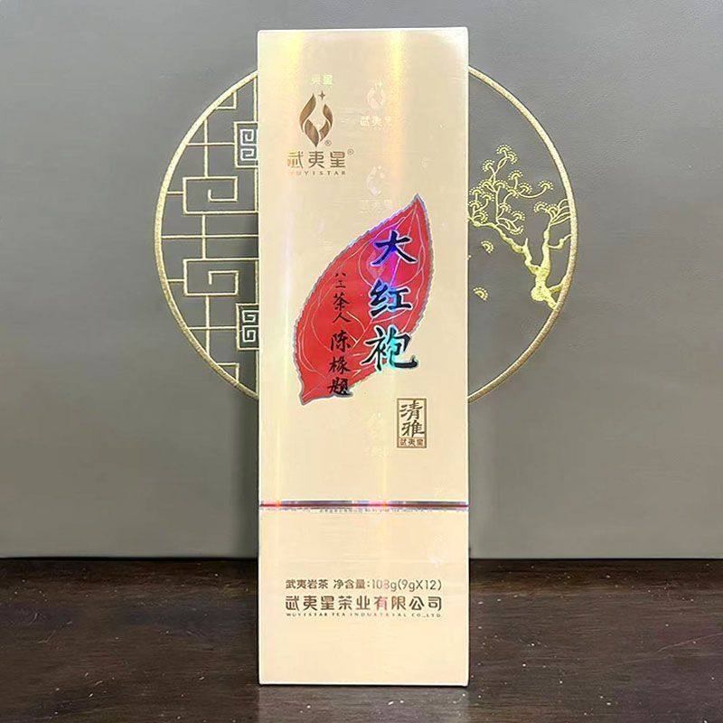 武夷星五香清雅大红袍竖条装特级武夷岩茶108克烟条轻火清香