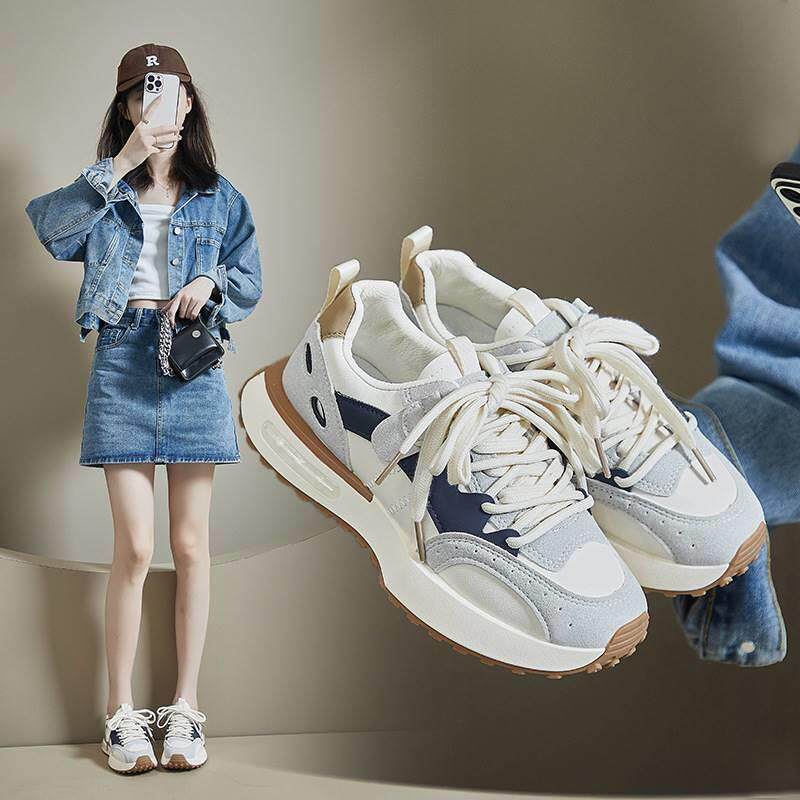 运动鞋女款2023新款夏季透气厚底轻便薄款百搭减震软底跑步阿甘鞋