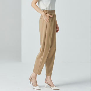 休闲裤 卡其色哈伦裤 时尚 宽松老爹裤 子女百搭洋气 女2024春夏新款