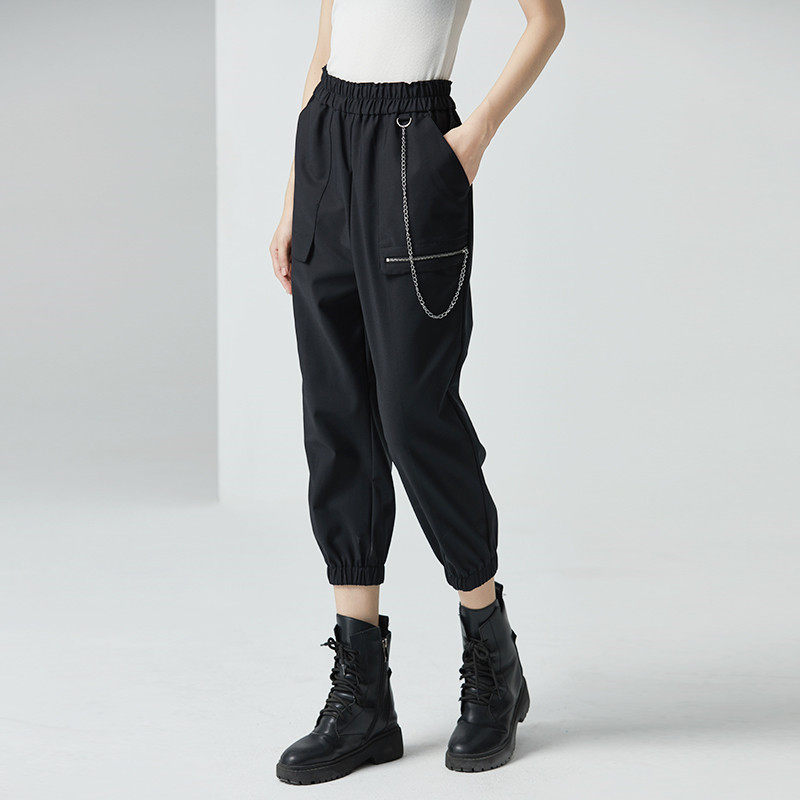 黑色工装裤女显高显瘦裤子女2024春夏新款洋气通勤简约休闲女裤,女装/女士精品,休闲裤,淘宝优惠券,粉丝福利购,淘宝优惠卷