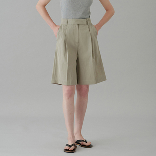 女中性五分中裤 2025夏季 短裤 百慕大A字高腰宽松休闲阔腿西装 新款