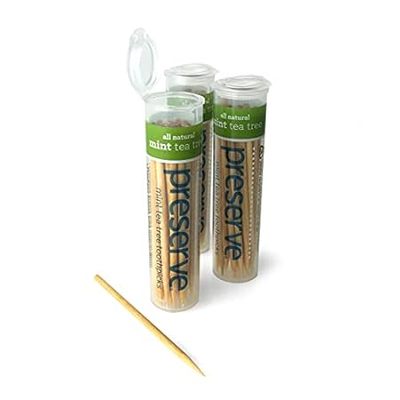 Preserve Flavored Toothpicks， Mint Tea Tree， 3 Count
