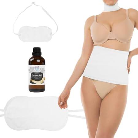 PUREAURA Organic Castor Oil Pack Wrap， Sherpa Flannel Cot