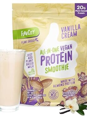 FlavCity All-In-One Vegan Protein Powder Smoothie， Vanill