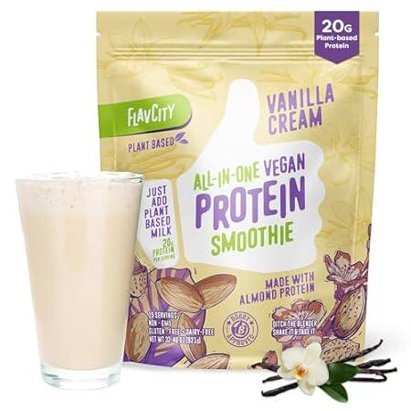 FlavCity All-In-One Vegan Protein Powder Smoothie， Vanill