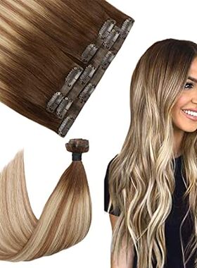 SURNEL Seamless Clip in Hair Extensions Walnut Brown to A