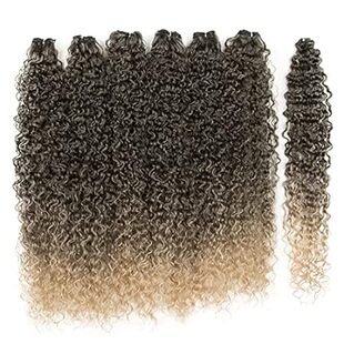DéBUT Synthetic Kinky Curly Hair 6 Bundles Weave with 1pc