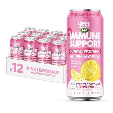 Ryl Immune Support Iced Tea， Pink Lemonade， 500mg Vitamin